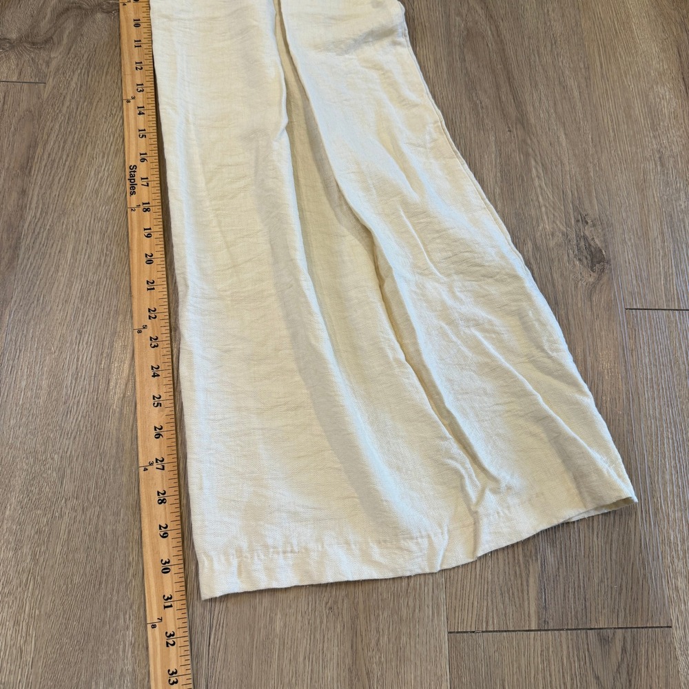 Cherubina Cream High Waisted Wide Leg Pleated Trousers Size Small Palazzo Pants - Picture 3 of 7